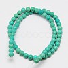 1 Strand Dyed Light Sea Green Round Synthetic Turquoise Beads Strands X-TURQ-G106-4mm-02D-2