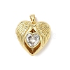 Brass Micro Pave Cubic Zirconia Locket Pendants KK-F905-05G-01-1