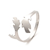 Non-Tarnish 304 Stainless Steel Open Cuff Rings RJEW-Q808-02B-P-1