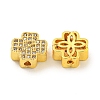 Brass Cubic Zirconia Beads KKB-L215-031G-2