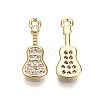 Brass Micro Pave Clear Cubic Zirconia Pendants X-KK-T056-56G-NF-2