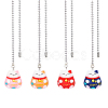 4Pcs 4 Colors PVC Cartoon Lucky Cat Doll Charms Ceiling Fan Pull Chain Extenders AJEW-DC00003-1