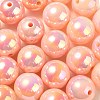 UV Plating Rainbow Iridescent Acrylic Beads PACR-E001-04C-1