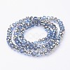 Electroplate Glass Faceted Rondelle Beads Strands EGLA-D020-6x4mm-54-3
