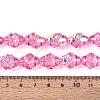 Electroplate Transparent Glass Beads Strands EGLA-N020-03E-4