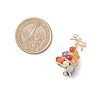 Natural Apatite & Green Aventurine & Lapis Lazuli & Citrine & Agate & Amethyst Faceted Round Beaded Copper Wire Wrapped Christmas Tree Pendants PALLOY-TA00334-2
