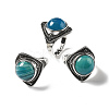 Natural Banded Agate Adjustable Rings G-P560-03AS-16-4