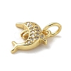 Brass Micro Pave Clear Cubic Zirconia Pendants KK-U046-02G-05-2