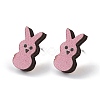 Natual Wood Easter Stud Earrings EJEW-C013-02F-2