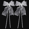 Bowknot Polyester Gauze with Plastic Pearl Curtain Holdback AJEW-WH0314-541-8