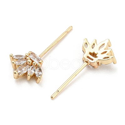 Brass Micro Cubic Zirconia Crown Head Pins KK-Q789-19G-1