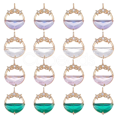 16Pcs 4 Colors Glass Pendants GLAA-GA0001-32-1