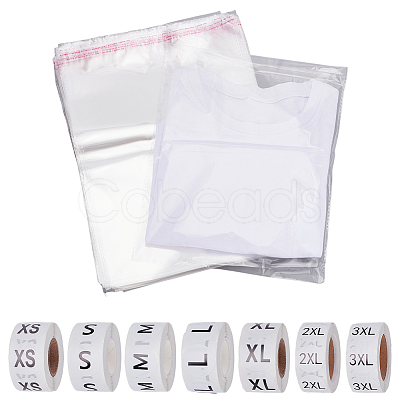 210Pcs Rectangle OPP Cellophane Resealable Bags ABAG-GO0001-13-1