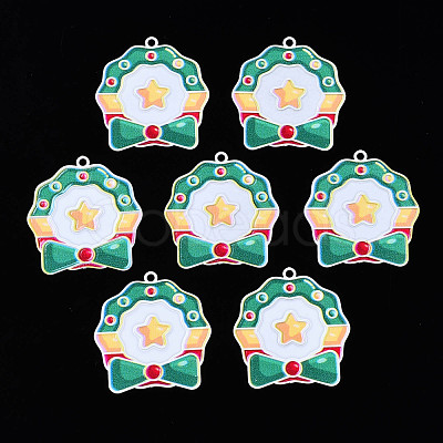 Spray Painted Brass Pendants KK-Q281-012-1