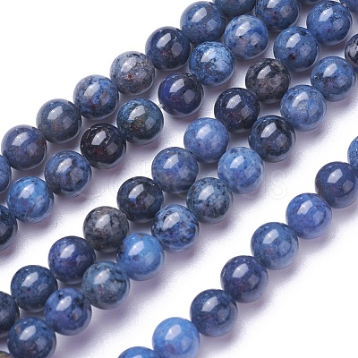 Natural Dumortierite Quartz Beads Strands G-P424-B-6mm-1