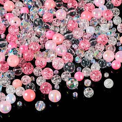 Transparent & Opaque Acrylic Bead OACR-TAC0002-08B-1