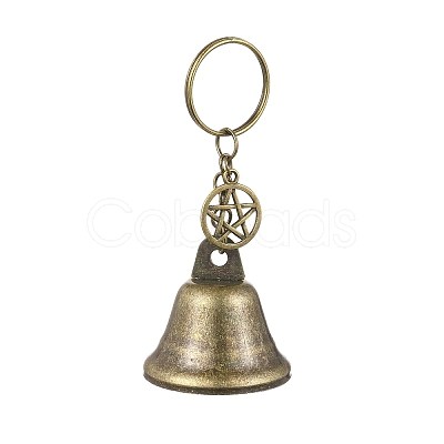Iron Bell & Hollow Out Alloy Pendant Keychains KEYC-JKC00998-02-1