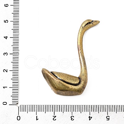 Brass Swan Miniature Figurine Statues KK-S335-08AB-1