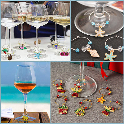 200Pcs Brass Wine Glass Charm Rings KK-SP0001-31B-G-1