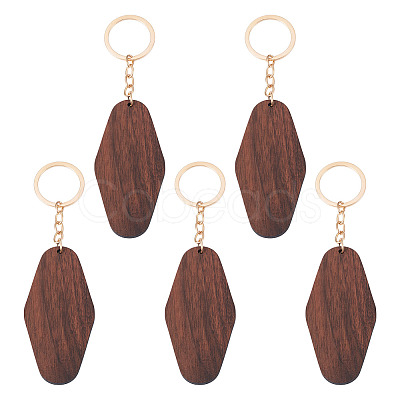 Walnut Wood Pendant Keychains KEYC-TAC0034-06B-1