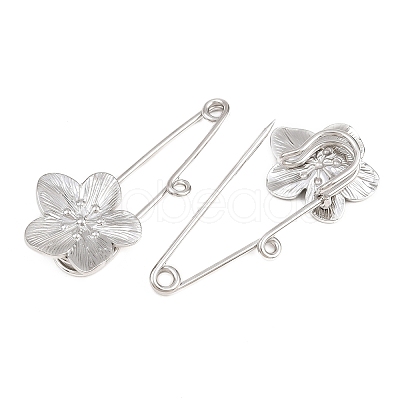 Peach Blossom 304 Stainless Steel Safety Pins Brooch Findings SA-CBA098D-14B-P01-1