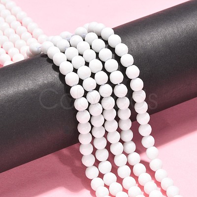 Synthetic White Agate Beads Strands G-D419-6mm-01-1