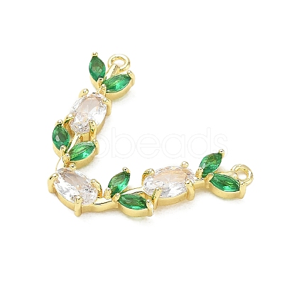 Brass Micro Pave Cubic Zirconia Connector Charms CU-CBA5B4D-03G-02-1