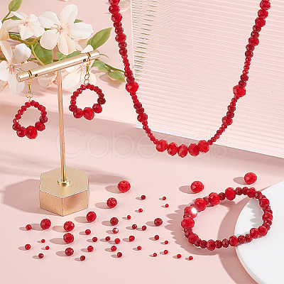 7 Strands 7 Styles Opaque Solid Color Glass Beads Strands EGLA-GO0001-02A-1
