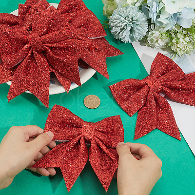 10Pcs Glitter Foam Bowknot Ornament Accessories FIND-GF0008-55A-1