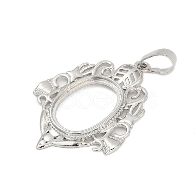Brass Pendant Cabochon Settings KK-S521-15P-1