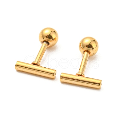 Ion Plating(IP) 304 Stainless Steel Stud Earrings EJEW-Z034-04A-G-1