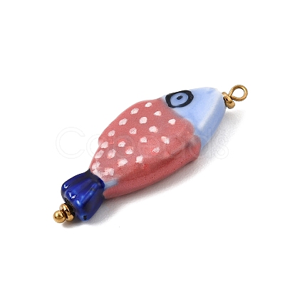 Handmade Porcelain with 304 Stainless Steel Pendants SA-CBA2018-05G-01-1