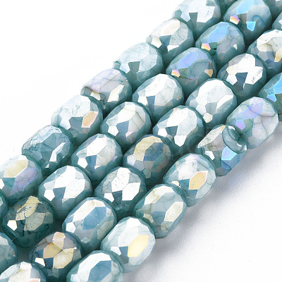 Opaque Baking Paint Glass Beads Strands EGLA-N006-008-B05-1