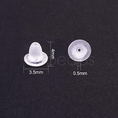 Clear Soft Plastic Earring Back Stopper Ear Nuts X-E374Y-1-1