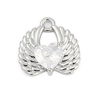 Brass Micro Pave Cubic Zirconia Charms LS-ZIRC-P122-01B-P01-1