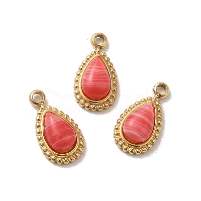 Natural Rhodochrosite Teardrop Charms STAS-B074-04G-01-1