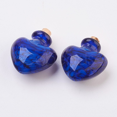 Handmade Lampwork Perfume Bottle Pendants LAMP-P044-F-1