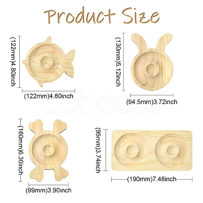 4Pcs 4 Styles Wooden Bracelet Display Trays BDIS-CJ0001-01-1