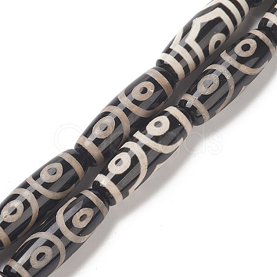 Tibetan Style dZi Beads Strands TDZI-G012-33-1