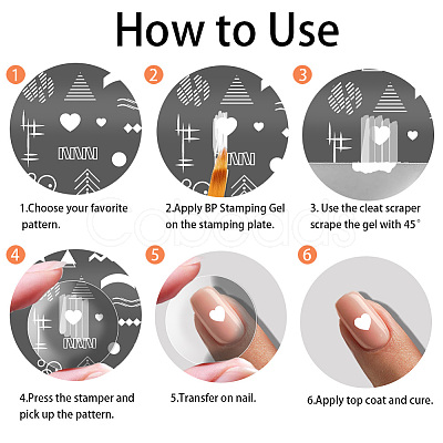 Stainless Steel DIY Nail Art Templates MRMJ-WH0092-001-1