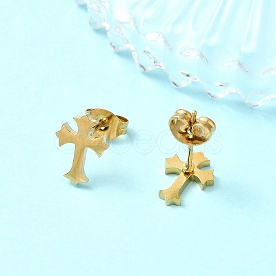 304 Stainless Steel Micro Pave Cubic Zirconia Stud Earrings Kits For Women EJEW-B112-01G-01-1