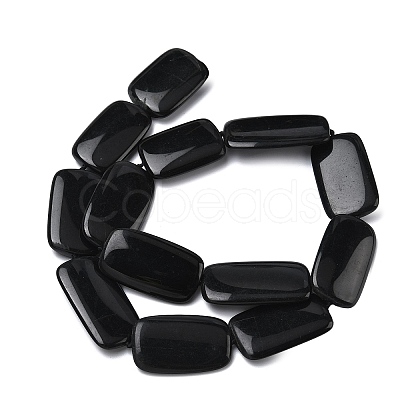 Natural Black Stone Beads Strands G-L650-C01-01-1
