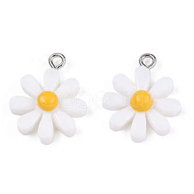 Opaque Resin Pendants RESI-WH0037-01B-1