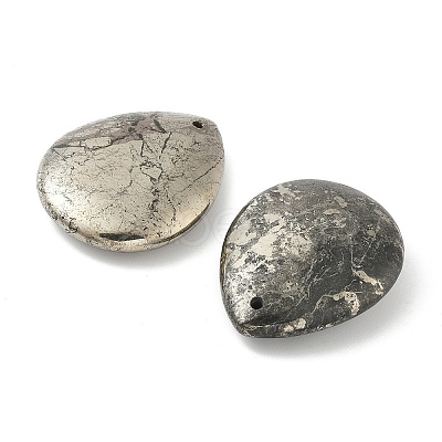 Teardrop Natural Pyrite Pendants G-I125-35A-B-1
