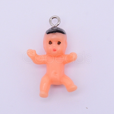 Opaque Plastic Pendants KY-WH0024-12J-1