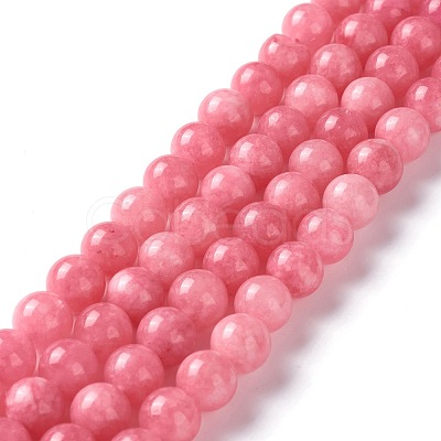 Dyed Natural White Jade Imitation Beads Strands G-I299-F-6mm-1