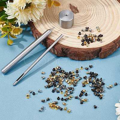 400Pcs Brass Hollow Rivets FIND-CA0003-56-1
