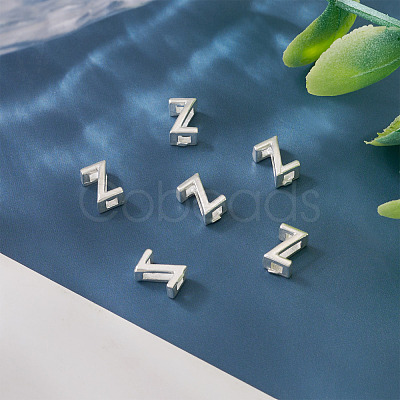 6Pcs 925 Sterling Silver Hollow Initial Beads STER-TA0001-53Z-1