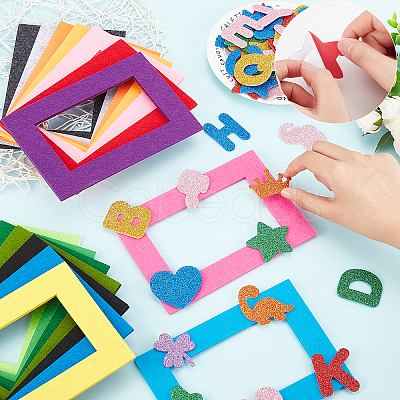 32Pcs Rectangle Wool Felt Frame Newborn Growth Milestone Blanket Photo Props Photo Frame DIY-CA0004-52-1