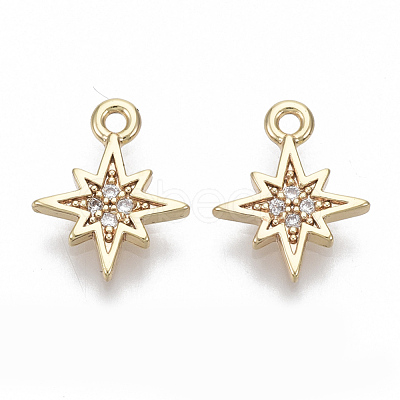 Brass Micro Pave Cubic Zirconia Charms KK-S348-498-NF-1